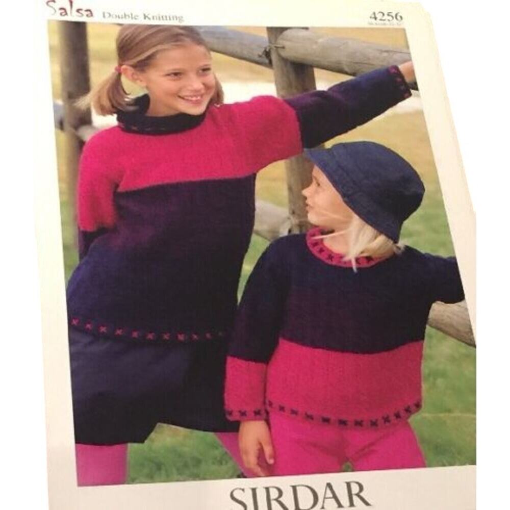 New Sirdar 4256 Salsa Child Double Knitting Pullover Sweater Pattern - Picture 2 of 2